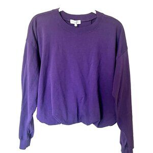 Michael Stars NWOT $148 M Purple Mariah Bubble Hem Sweatshirt